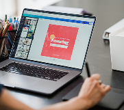A graphic designer working