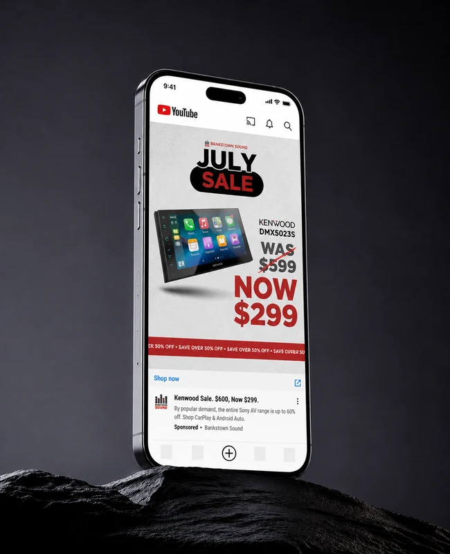 Google advertising creative displayed on a phone