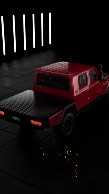 Red off-road vehicle campaign creative